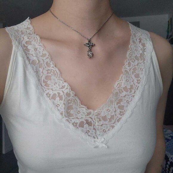 Fairy whimsical silver star necklace - Picture 2 of 8